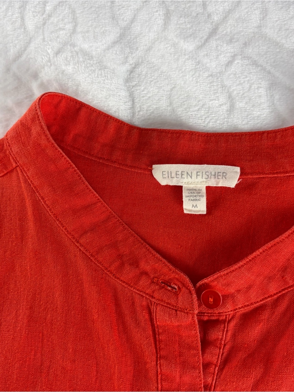 Eileen Fisher Made in USA Organic Irish Linen button down Shirt Women’s Size M - Picture 5 of 9